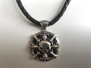 Harley-Davidson mens “Epic Ride” Willie G skull pendant .#HDMNK10431.Plaited AG. - Picture 1 of 3