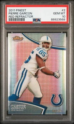 2011 Topps Finest PIERRE GARCON Red Refractor /25 PSA 10 GEM MINT Colts SP POP 1 - Image 1 of 2