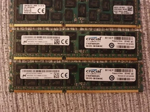 Kingston & Crucial RAM Modules 64GB (4x16Gb) DDR3-1866 PC3-14900R ECC 240-Pin - Picture 1 of 6