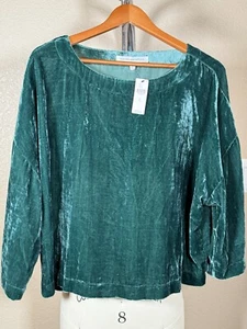 Cupcakes and Cashmere Womens Green Velvet Dolman Sleeve Top Size XL - Picture 1 of 6