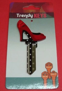 ELEGANTE SEÑORA TACÓN ROJO Diseñador Casa Llave en Blanco para Kwikset KW1 KW10 KW11 � - Imagen 1 de 4