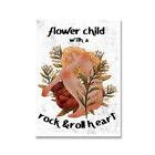 Flower Child Rock Roll Heart Poster Feminist Figure Poster , no Framed