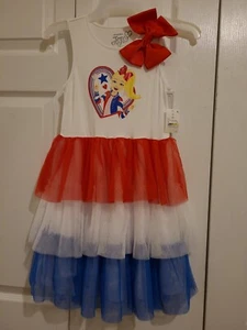 Nickelodeon JoJo Siwa 4th Of July Red/White/Blue Sleeveless Dress-Sz10-12-New - Picture 1 of 5