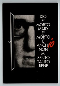 Woody Allen Postcard - Italy - Dio e Morto (God is dead) - Picture 1 of 2