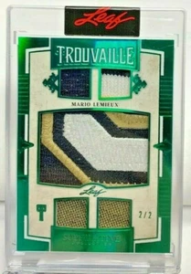 Mario Lemieux 2020-21 Leaf Superlative Emerald Trouvaille GU Logo Patch #'d 2/2 - Picture 1 of 2