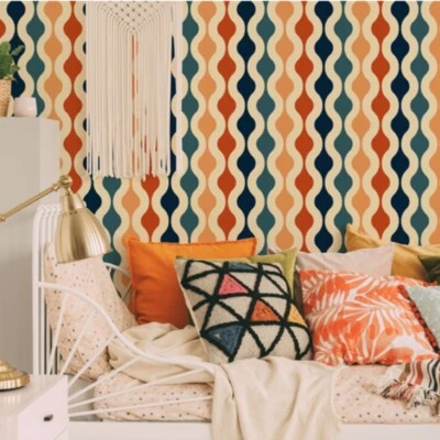 150*45cm Modern Self-adhesive Wallpaper Retro Dormitory Bedroom Stickers Decor - Imagem 1 de 4