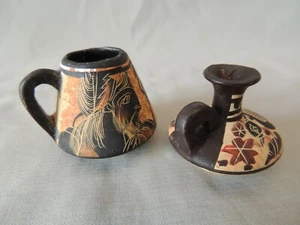 2 Greek ceramic  miniature vases  ancient era - Picture 1 of 9