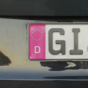 2x Aufkleber Kennzeichen Nummernschild EU Feld in pink - Sticker - NEU - Afbeelding 1 van 2