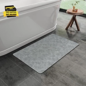 Bath Mat Rug, Rubber Non-Slip Quick Dry Absorbent Thin Bathroom Rugs Fit under D - Picture 1 of 7