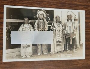 USA Real Picture Postcard Native American Pine Ridge Indian In Dress 