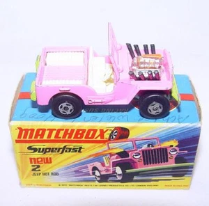 Matchbox Lesney Superfast 1:64 WILLYS JEEP HOT ROD "DRAGSTER" Car 2 Boxed`70! - Picture 1 of 6