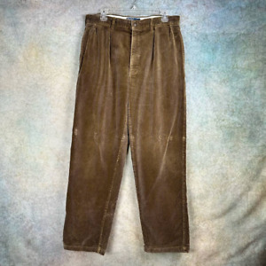 Vintage 90s Polo Ralph Lauren Corduroy Andrew Pants Brown Mens  34 x 32