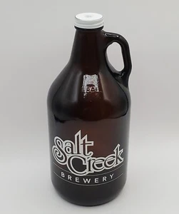Salt Creek Brewery 11" brocca ambra 64 oz bottiglia vuota da 1,89 L con coperchio Bedford IN - Foto 1 di 16