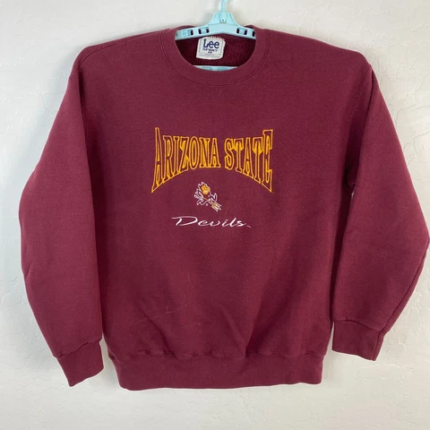Vintage ASU Sun Devils Sweatshirt Men Large Arizona State University Lee Sweater Cover