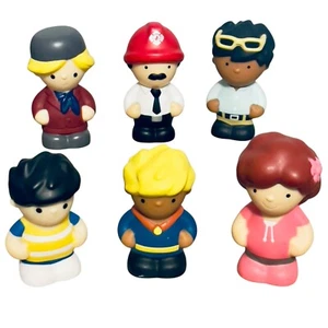 Fisher Price Little People 2" Modern Figures Fireman Boy Hero Engineer Lot 6 - Picture 1 of 5
