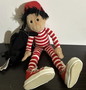 Folkmanis Kid Gloves Puppet Marionette Toy 15" Hat Red & White Striped Pajamas - Picture 1 of 4