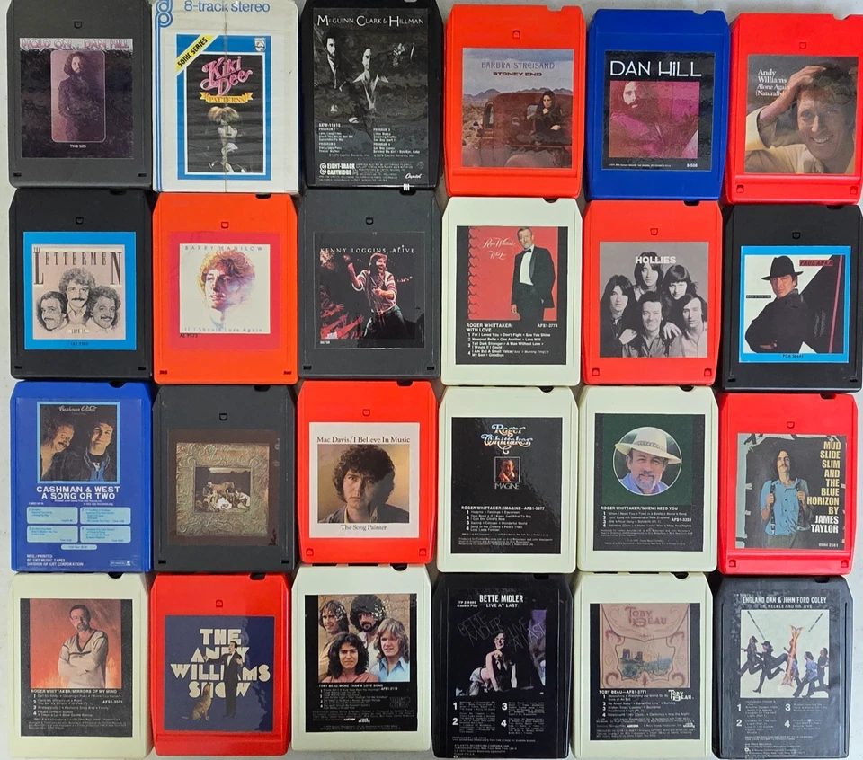 Nice Lot of 24 Pop Soft Rock Folk Assorted 8-Tracks - Vintage 8 Track Tape #63 - Image 1 of 4