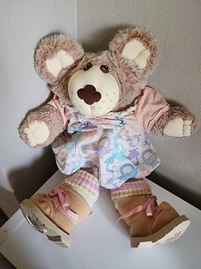 Vintage 1983 1984 Furskins Hattie Pie Maker Teddy Bear Socks Pink Ribbon Boots - Picture 1 of 9