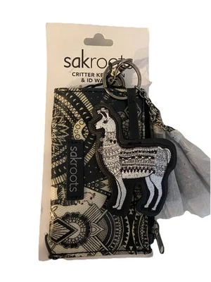 NOVO Chaveiro Sak Roots Critter e Estojo de Identificação Borla Camelo Bolsa com Zíper Preto Branco - Imagem 1 de 4