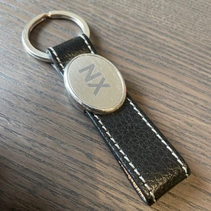 Lexus NX Model Logo Leather Chrome Key Ring/Fob Dealer Garage NX RX IS UX LS GS - Picture 1 of 6