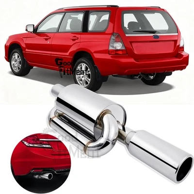 For Subaru Forester 1998-2008 29" Twin Loop Exhaust Muffler 2.5" Inlet 4.0" Tip - Image 1 of 4