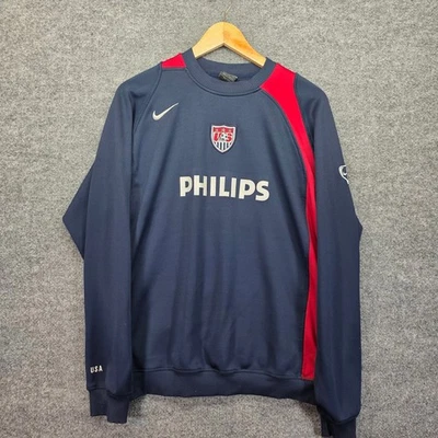 Y2K Nike US Soccer Philips Dri FIT Long Sleeve Sweatshirt Top Men's M - Image 1 of 4