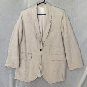 H&M Linen Blend Beige Blazer Size S - Bild 1 von 7
