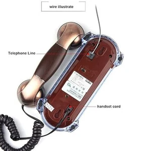 Retro Corded Wall Telephone Ideal for Home Office Nostalgic Decoration - Zdjęcie 1 z 14