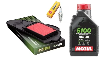 MOTUL/HIFLO/NGK KIT/TAGLIANDO HONDA SH 125 ABS 2016 OLIO MOTUL 5100 10W40 FILTRO ARIA CANDELA