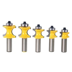 Bestgle 5pcs 1/2" Shank Half Round Bullnose Router Bits Set 1/8" 3/16" 1/4" - Picture 1 of 5