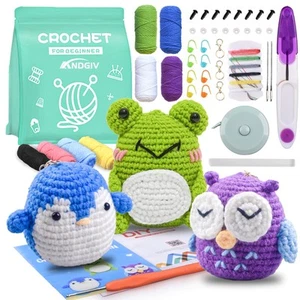 Crochet Kit for Beginners Kids Adults - Amigurumi Crocheting Animal Kits, Beg... - Picture 1 of 7