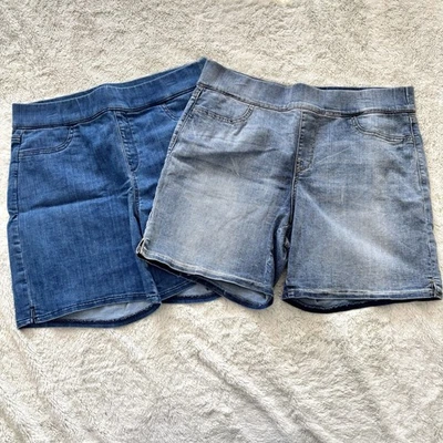 NYDJ Pull On Jean Shorts Lot Of 2 Women’s 12 Stretch Jorts Lift x Tuck - Image 1 of 4