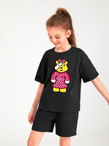 Pudsey Day Cute Girl Bear T-Shirt, Fundraisng Charity Children In Need Kids Tee - Picture 1 of 7