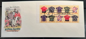 #4592-4596a  ALOHA SHIRTS Plate  Block of 10 on single LONG ARTCRAFT  FDC - Picture 1 of 1