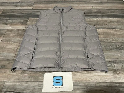 NEW Ralph Lauren Polo Grey Bubble Packable Vest Navy Pony SZ 3XLT 3XL Tall $198 - Image 1 of 4