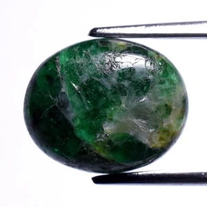 π 2.98ct 10.5x8.7mm Oval Cabochon Natural Green Emerald - Zambia Gemstone - Picture 1 of 4