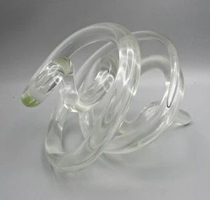 "K W 2002" Clear Glass Swirl Sculpture - Picture 1 of 5