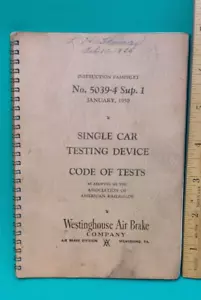 Vintage 1950's Westinghouse Air Brake 5038-4 Code of Tests Book Testing Device - Picture 1 of 4