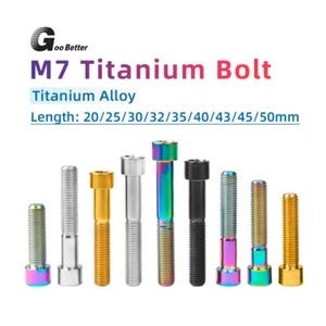 M7 Titanium Bolt Socket Cap Head Hex MTB Stem Screw 20/25/30/32/35/40/43/45/50mm - Picture 1 of 16