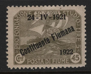 OPC 1922 Fiume 45c Overprint Sc#165 Mint Hinged - Picture 1 of 2