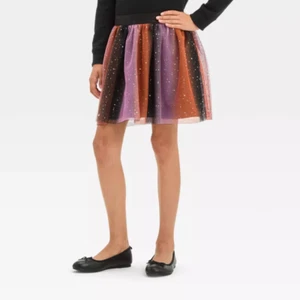 Cat & Jack Kids Girls Ombre Striped Halloween Tutu Skirt, S NEW - Picture 1 of 5