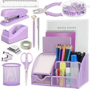13-In-1 Office Desk Organizer Set with Stapler All-In-One Desktop (Purple) - Picture 1 of 12