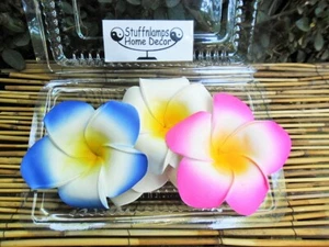 Large Frangipani Hair Claw clips x 3 pcs (12cm diameter) double flowers - Picture 1 of 24