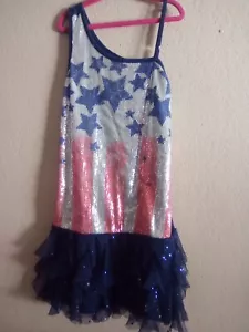 Justice Size 10 Polyester/Cotton Flag Dress - Picture 1 of 5