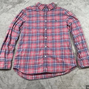Camisa Vineyard Vines Calce Clásico Ballena Franela Mediana Para Hombres Rosa Blanco Azul A Cuadros - Imagen 1 de 7