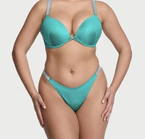 Victoria’s Secret 2 Pc Swim Suit Bombshell 34D Push-up W/ Large Thong - Picture 1 of 5
