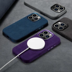 Alcantara Suede Case For iPhone 15 14 Pro Max Plus Magsafe Magnetic Back Cover - Photo 1 sur 15