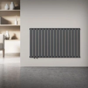 Radiador tubo ovalado de una sola capa radiador plano calefacción 1020x600 mm conexión izquierda - Imagen 1 de 9