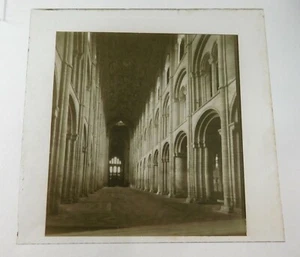 Antike s/w Glas Zauber Laterne Dia Innenraum Ely Kathedrale unmontiert um 1910 - Bild 1 von 3
