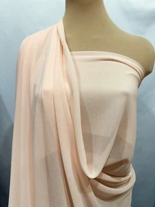 CREPE GEORGETTE FABRIC BLUSH 1179  60" BTY CLOTHING,  SEMI SHEER - Picture 1 of 13